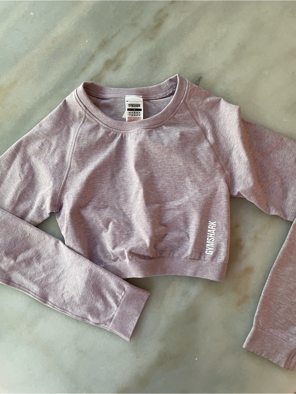 Gymshark Light Mauve Long Sleeve Cropped Top